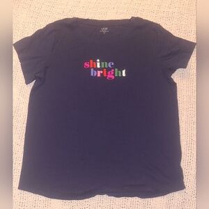 GAP Love Forever Tee in Navy Logo Shine Bright SIze S